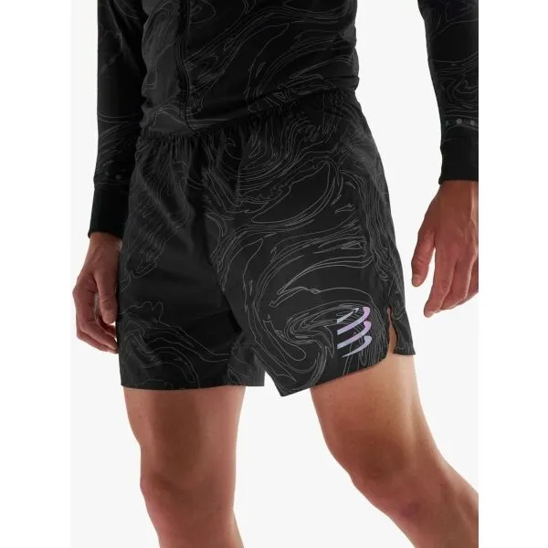Compressport PERFORMANCE SHORT M AURORA Pánske bežecké šortky, čierna, veľkosť