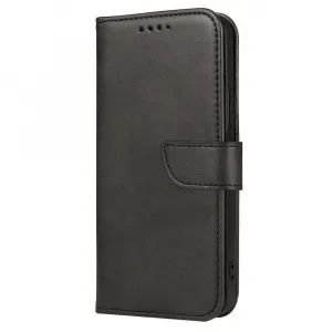 MG Magnet knižkové kožené puzdro na Motorola Moto G82, čierne