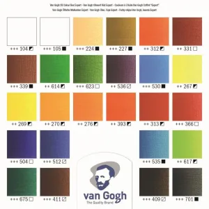 Van Gogh maliarska sada 26 olejových farieb v drevennom boxe, 24x20ml, 2x60ml-Van Gogh
