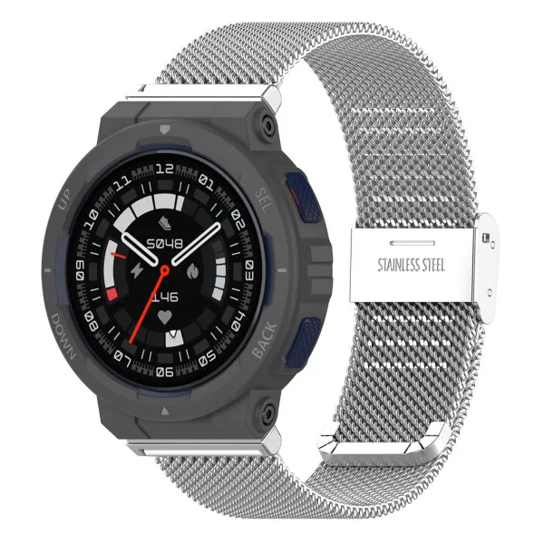 BStrap Milanese remienok na Xiaomi Amazfit Active Edge, silver