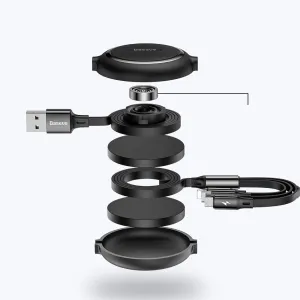 Baseus Golden Loop 3in1 USB kábel - micro USB / Lightning / USB-C 35-120cm, čierny