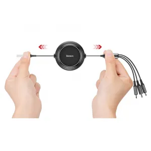 Baseus Golden Loop 3in1 USB kábel - micro USB / Lightning / USB-C 35-120cm, čierny