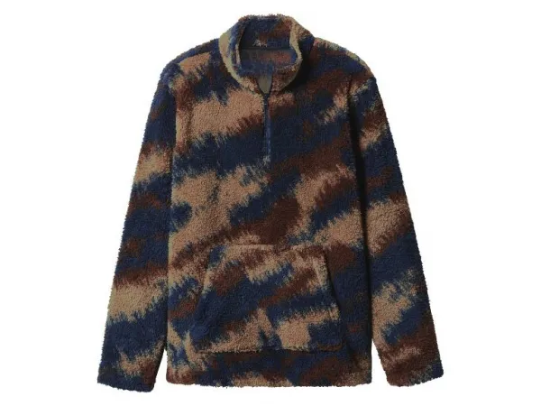 esmara Men Pánsky flísový sveter (navy modrá/hnedá, XL (56/58))