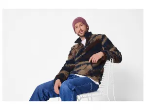 esmara Men Pánsky flísový sveter (navy modrá/hnedá, XL (56/58))