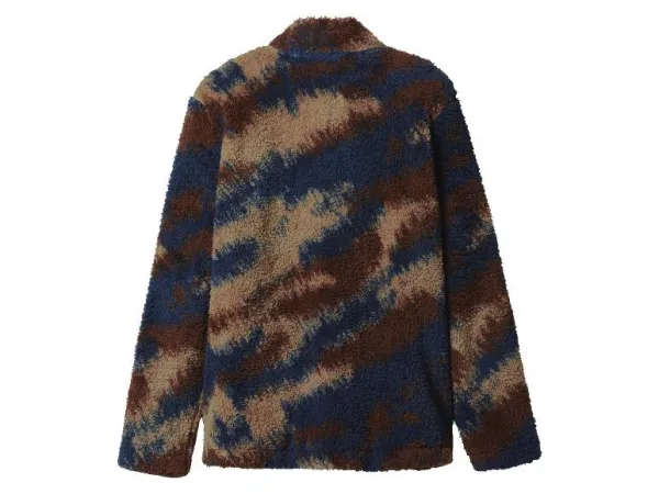 esmara Men Pánsky flísový sveter (navy modrá/hnedá, XL (56/58))