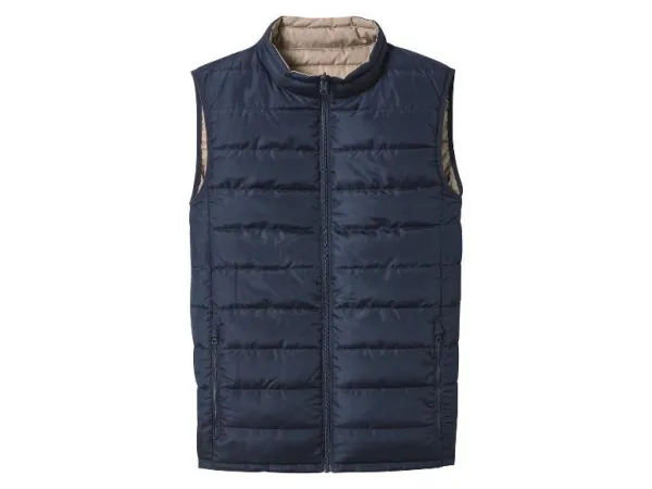 esmara Men Pánska obojstranná vesta (navy modrá/béžová, XL (56/58))