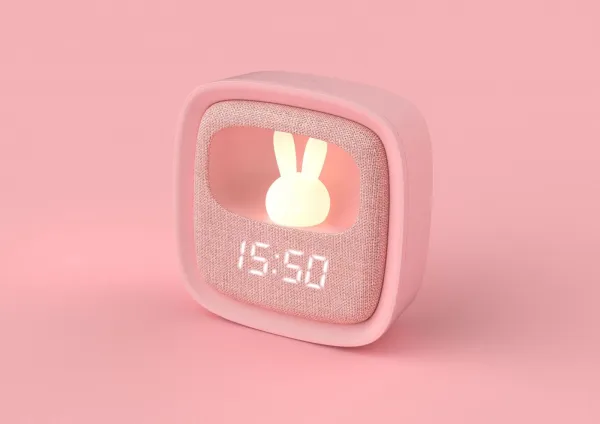 Budík a nočné svetlo – MOB Billy Clock and light – Pink