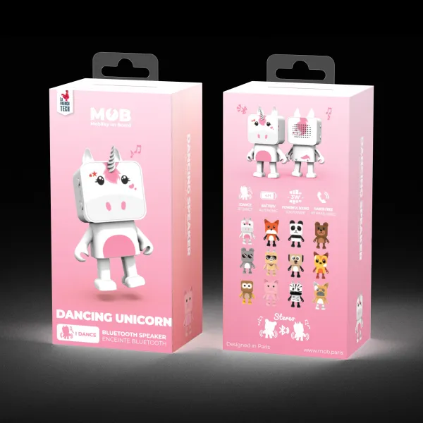 Tancujúci bluetooth reproduktor – MOB Dancing Animal speaker – jednorožec