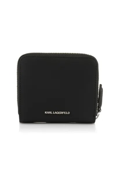 Peňaženka Karl Lagerfeld IKON NYLON dámska, čierna farba, A3W32102
