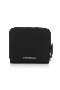 Peňaženka Karl Lagerfeld IKON NYLON dámska, čierna farba, A3W32102