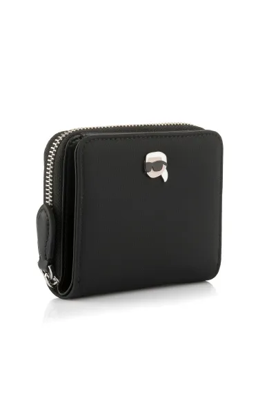 Peňaženka Karl Lagerfeld IKON NYLON dámska, čierna farba, A3W32102