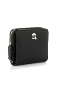 Peňaženka Karl Lagerfeld IKON NYLON dámska, čierna farba, A3W32102