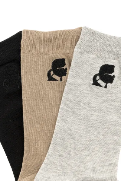 Ponožky Karl Lagerfeld 3-pak čierna farba, A3M47038