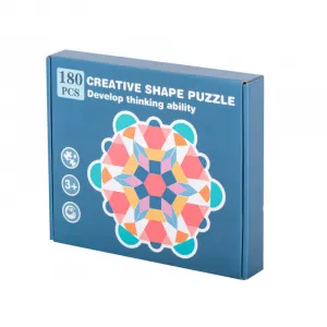 Drevené puzzle MONTESSORI, farebné mozaikové tvary, 180 dielikov-MOVEO