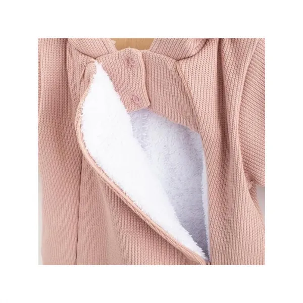 Dojčenská kombinéza s kapucňou New Baby Frosty pink 62 (3-6m)