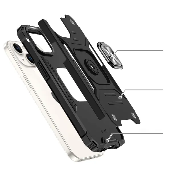 MG Ring Armor kryt na iPhone 15 Plus, červený