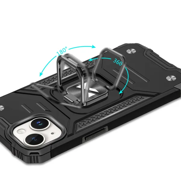 MG Ring Armor kryt na iPhone 15, modrý