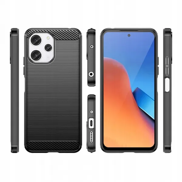 Tech-Protect Carbon kryt na Xiaomi Redmi 12, čierny