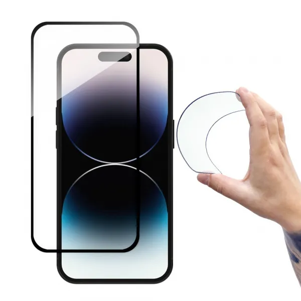 MG Full Cover Flexi Nano ochranné sklo na iPhone 14 Pro Max, čierne