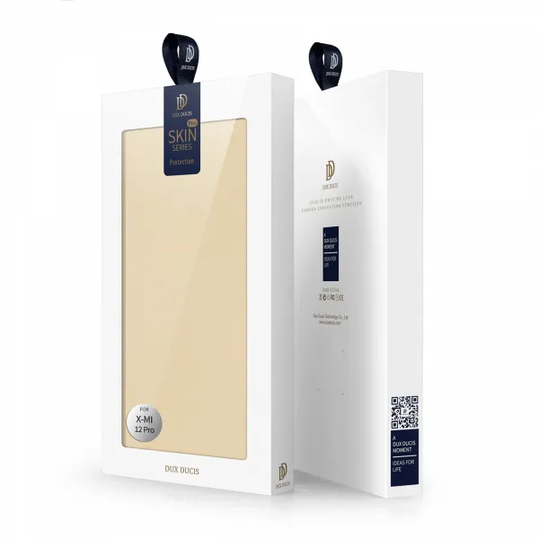 Dux Ducis Skin Pro knižkové kožené puzdro na Xiaomi 12 Pro, zlaté