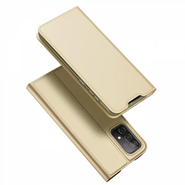 Dux Ducis Skin Pro knižkové kožené puzdro na Samsung Galaxy A73, zlaté