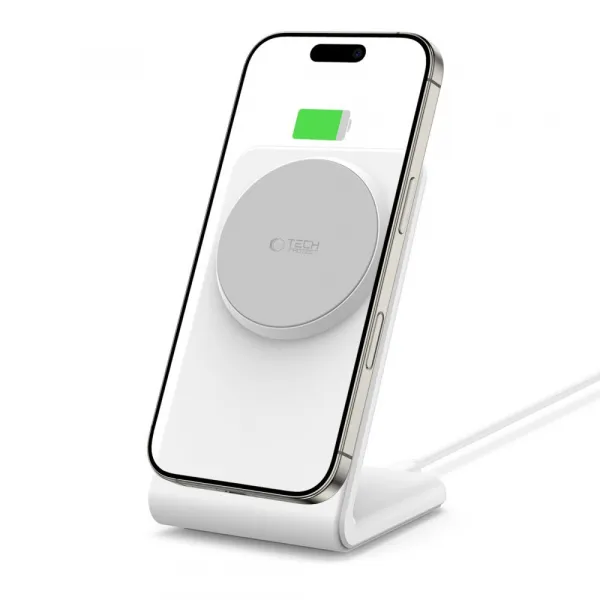 Tech-Protect A38 MagSafe bezdrôtová nabíjačka 15W, biela