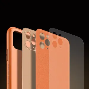 DUX DUCIS Yolo kožený kryt na iPhone 11 Pro Max, oranžový