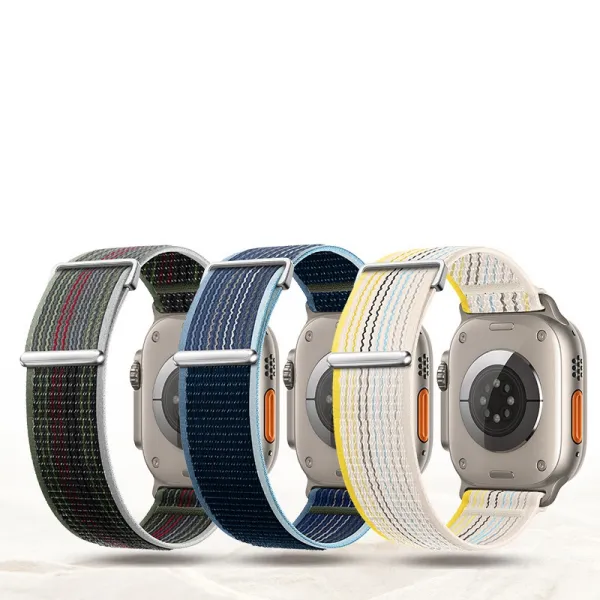 BStrap Velcro Nylon remienok na Apple Watch 38/40/41mm, silty sand (SAP016C05)