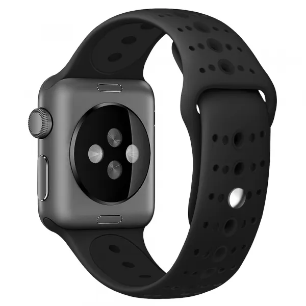 BStrap Silicone Sport remienok na Apple Watch 38/40/41mm, Black (SAP007C01)