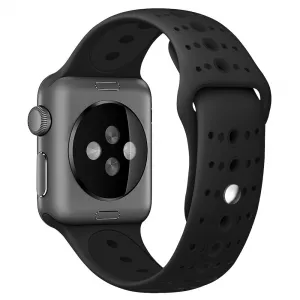 BStrap Silicone Sport remienok na Apple Watch 38/40/41mm, Black (SAP007C01)