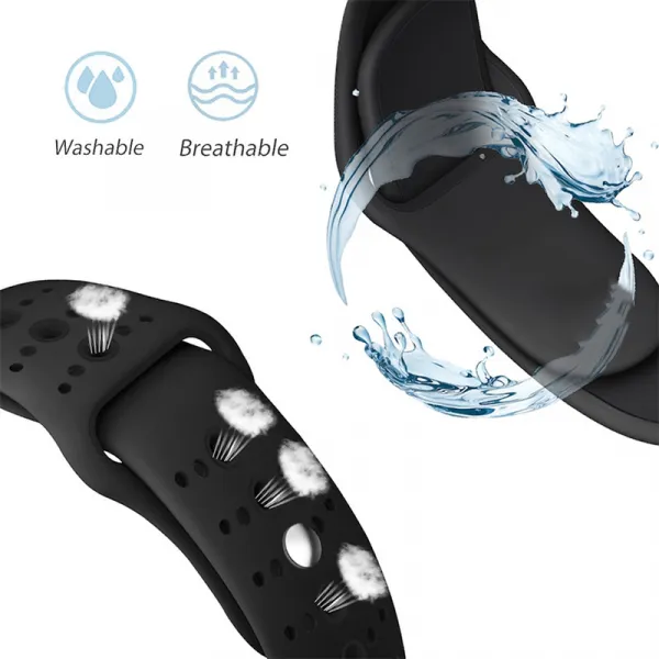 BStrap Silicone Sport remienok na Apple Watch 38/40/41mm, Black (SAP007C01)