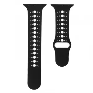 BStrap Silicone Sport remienok na Apple Watch 42/44/45mm, Black White (SAP007C12)
