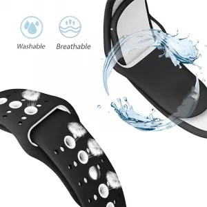 BStrap Silicone Sport remienok na Apple Watch 42/44/45mm, Black White (SAP007C12)