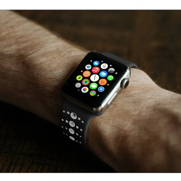 BStrap Silicone Sport remienok na Apple Watch 42/44/45mm, Black White (SAP007C12)