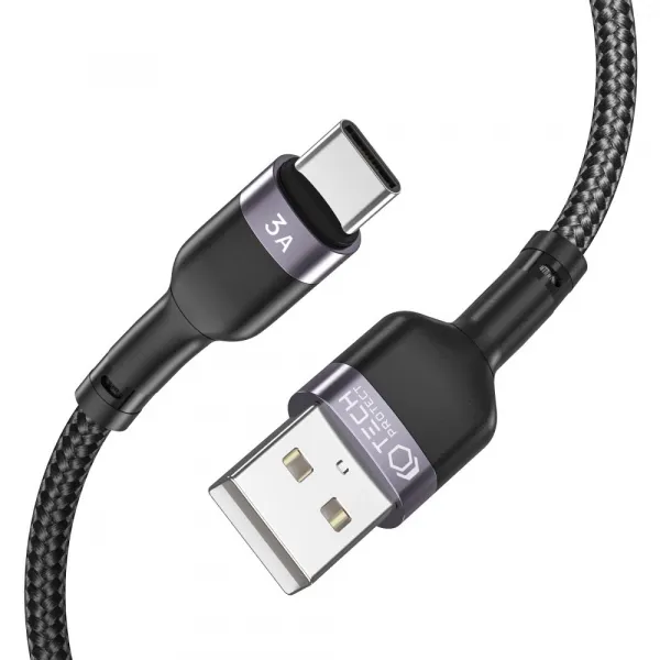 Tech-Protect Ultraboost kábel USB / USB-C 3A 1m, čierny
