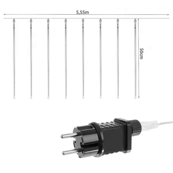 Vianočná súprava LED CENCÚĽ VC288/F 288LED 3,5x0,5m 8 cencúľov farebná IP44