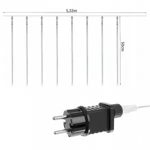 Vianočná súprava LED CENCÚĽ VC288/F 288LED 3,5x0,5m 8 cencúľov farebná IP44
