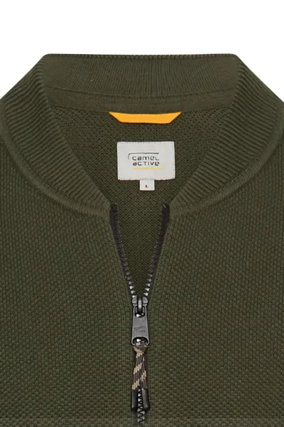 Sveter Camel Active Knitted Jacket Forest Green