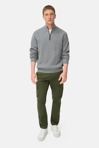 Sveter Camel Active Knitted Troyer Stone Gray