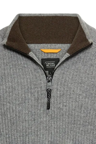 Sveter Camel Active Knitted Troyer Stone Gray