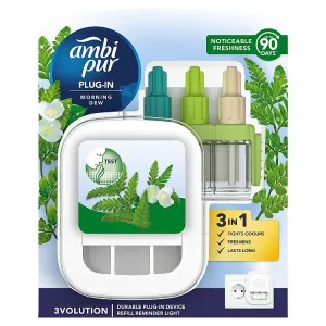 Ambi Pur 3Volution Štartovacia Súprava Elektrického Osviežovača Vzduchu Morning Dew 20ml