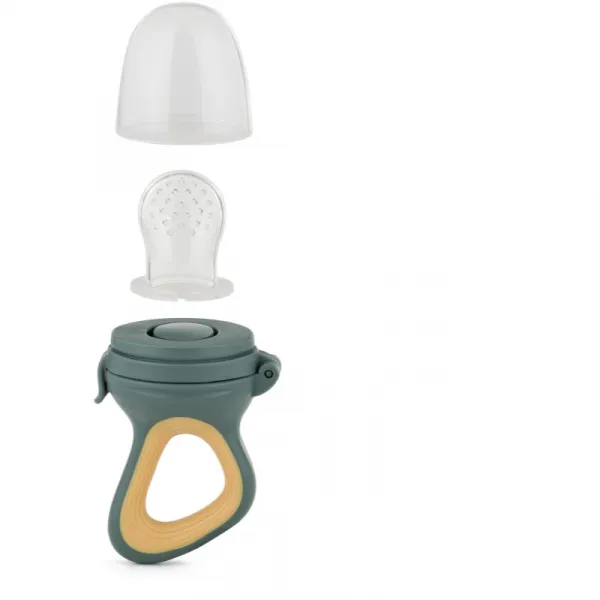 PETITE&MARS Cumlík silikónový na kŕmenie Fruzi Green&Ochre 6m+