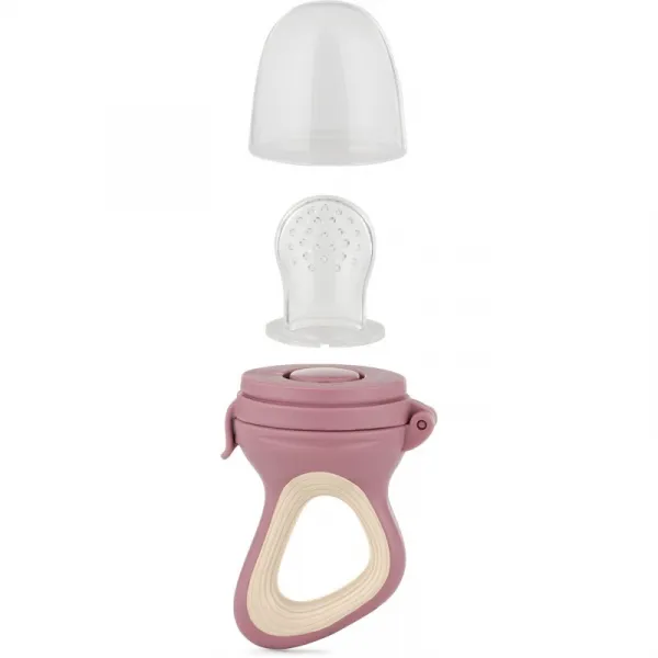 PETITE&MARS Cumlík silikónový na kŕmenie Fruzi Rose&Sand 6m+