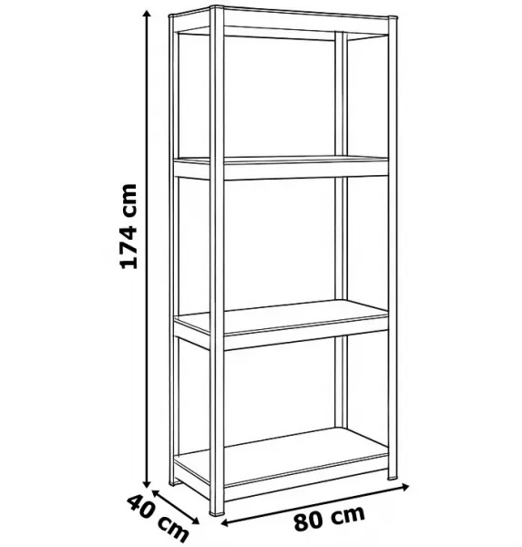 TZB Dílenský regál IRONHOLD 174x80 cm černý