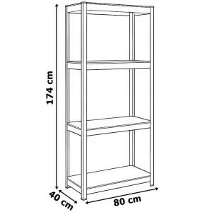 TZB Dílenský regál IRONHOLD 174x80 cm černý