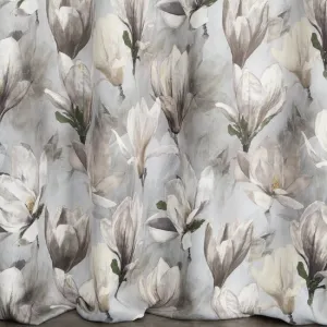 Sivýzávesskvetinovoupotlačounakruhy140x250cm