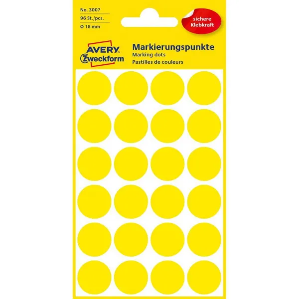 Avery Zweckform Etikety kruhové 18mm Avery žlté