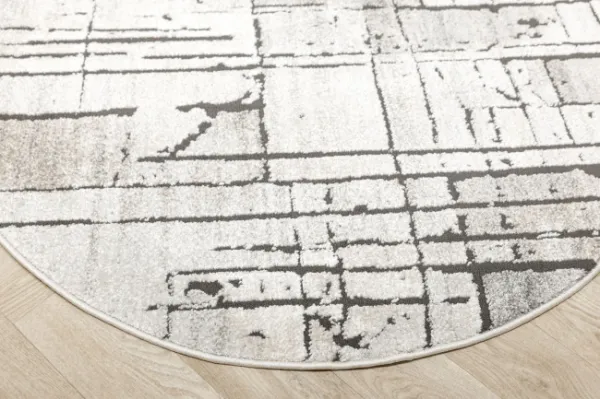 Koberec MATARA P157A svetlosivý / antracitový kruh