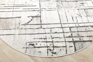 Koberec MATARA P157A svetlosivý / antracitový kruh