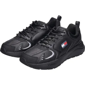 Tommy Hilfiger TJM RUNNER LEATHER Pánska vychádzková obuv, čierna, veľkosť